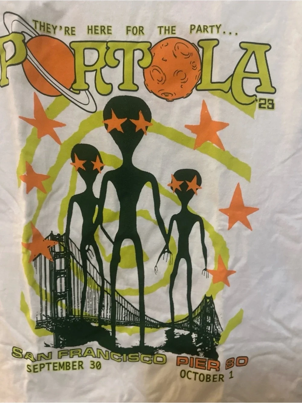 Portola Festival San Francisco Alien Graphic Tee - White/Green/Orange